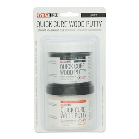 System Three Resins Quick Cure Putty, Ebony, 8-oz Kit 1020K10